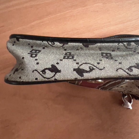 Baby Phat Y2K canvas signature shoulder bag baguette crescent lion head *flaw* - Picture 6 of 11